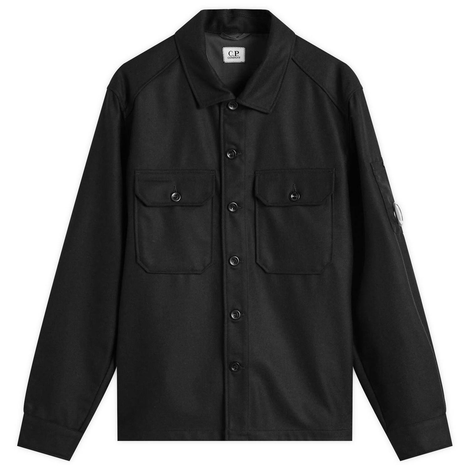 Jakke C.P. Company Felt Lens Overshirt Sort | 19CMOS271A-110498A-999, 1