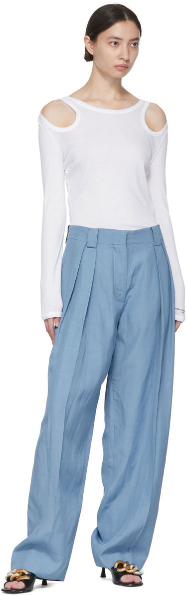 Bukser Stella McCartney Stella McCartney Wide-Leg Viscose Trousers Blå | 6045433STA49, 3