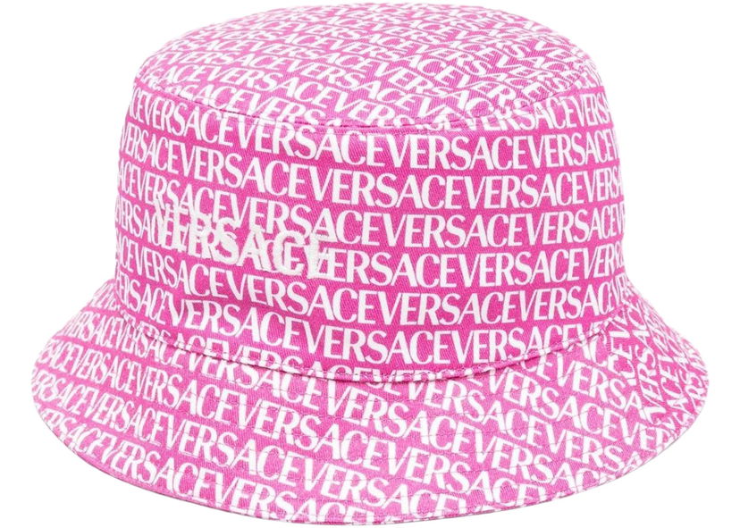 Hat Versace Logo Print Bucket Hat Pink Lyserød | 1007031-1A06693_5P110