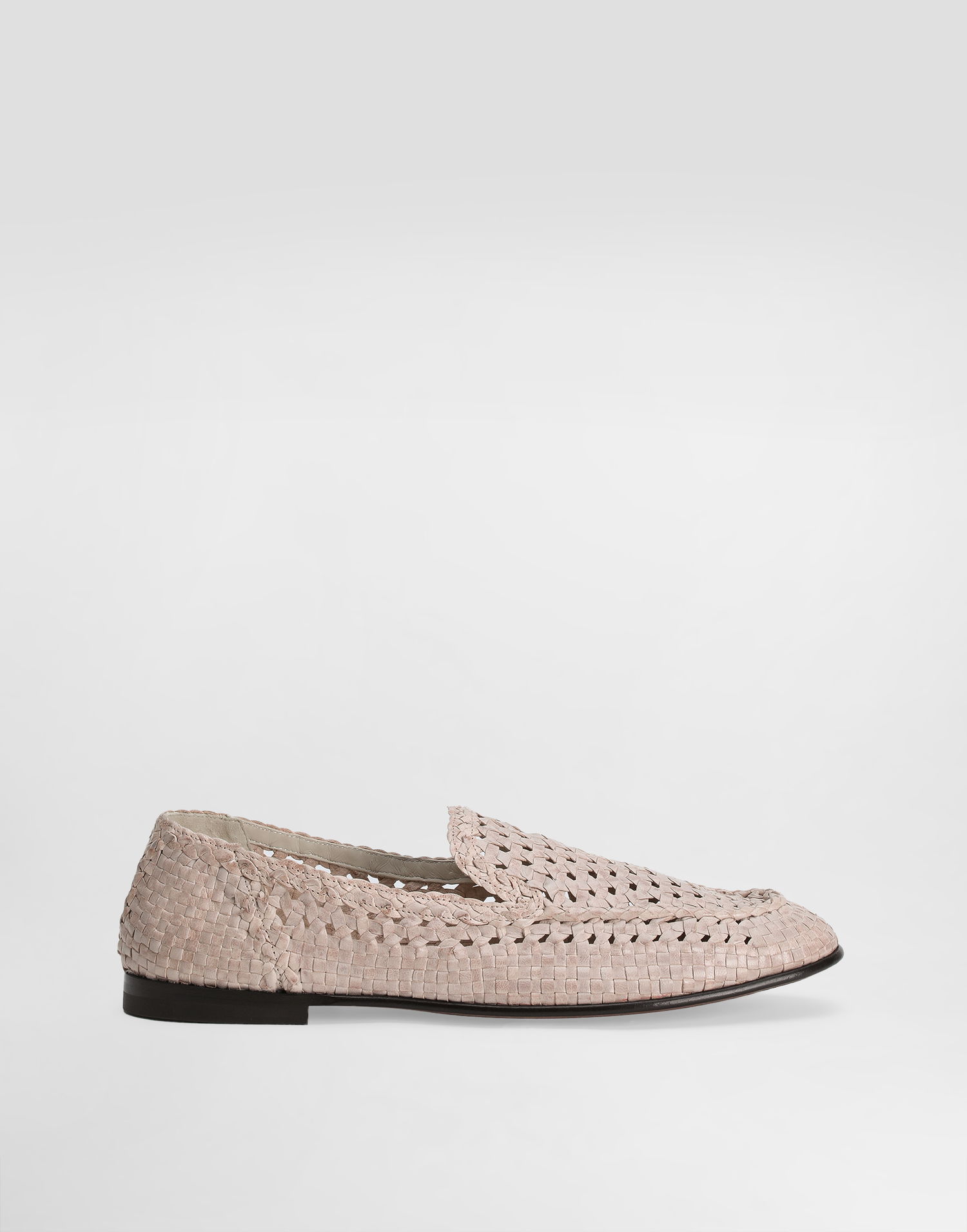 Tilbehør Dolce & Gabbana Dolce & Gabbana Polished Goatskin Woven Loafers Beige | A50481A6M7180004, 0