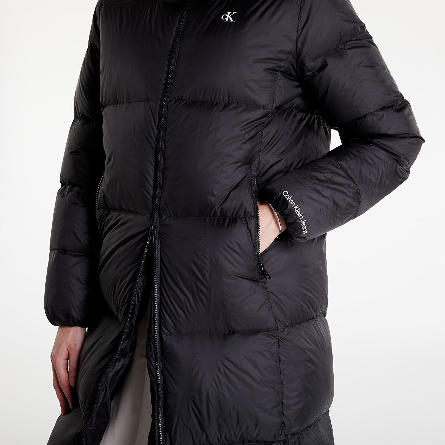 Puffer jakke CALVIN KLEIN Ck Mw Down Coat Long Puffer Sort | J20J219820 BEH, 1