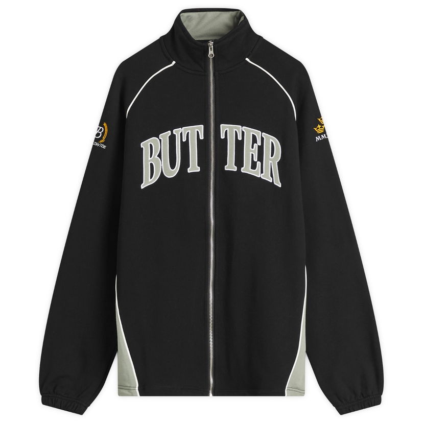 Vindjakke Butter Goods Butter Goods Crown Applique Track Jacket Sort | BG251601-BLK