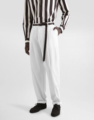Bukser Dolce & Gabbana Dolce & Gabbana Cotton Gabardine Double Darts Pants Hvid | GP10DTFUFNVW0111, 3
