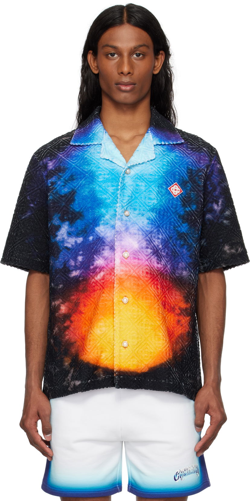 Skjorte Casablanca Casablanca Gradient Towelling Resort Shirt Flerfarvet | MS25-SH-166-01