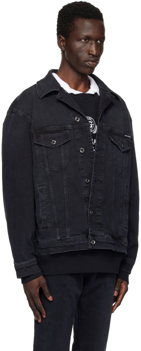 Jakke Dolce & Gabbana Faded Denim Jacket Sort | G9NL5DG8GW6, 1