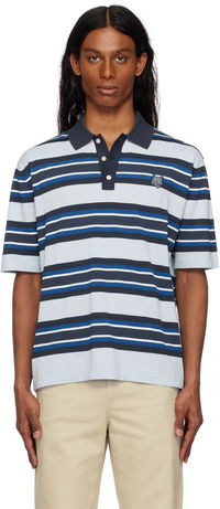 Maison Kitsuné Fine Gauge Striped Polo with Fox Head Patch
