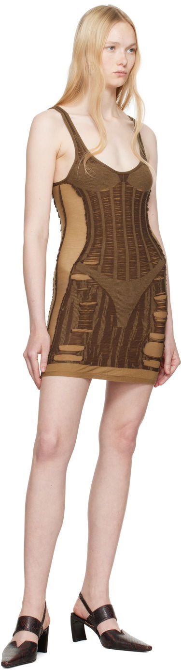 Kjole Diesel Diesel M-Calimera Distressed Mini Dress Brun | A19215 0BJBI, 3
