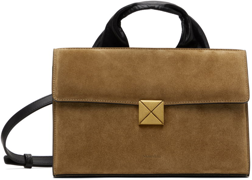 Håndtaske Nanushka Nanushka Sandi Lock Suede Bag Brun | NW25CRBG09477
