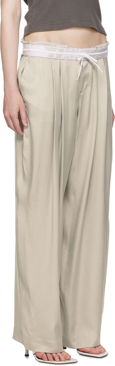 Bukser Alexander Wang Alexander Wang Pre-Styled Turn-Down Waistband Trousers Beige | 1WC2254844, 1