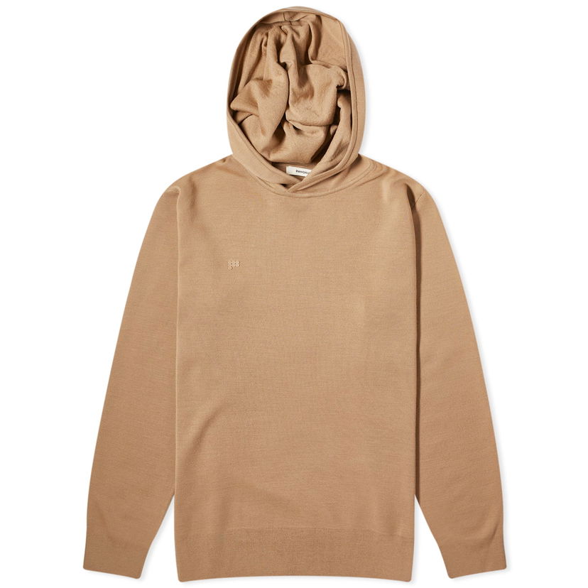 Sweatshirt PANGAIA Pangaia Regenerative Merino Knit Slim Fit Hoodie Brun | 100012731348