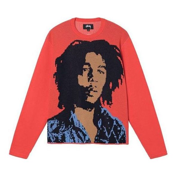 Sweater Stüssy Stussy Bob Marley Knit Sweater Rød | 317007
