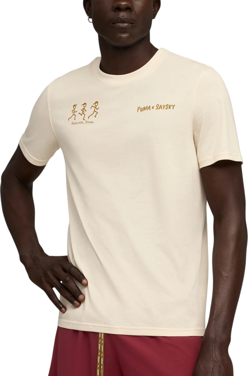 T-shirt Puma Saysky Running Graphic T-Shirt Beige | 528147-87