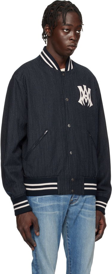 Bomberjakke AMIRI 'MA Hollywood' Pinstripe Bomber Jacket Mørkeblå | AMOUBB1024, 1