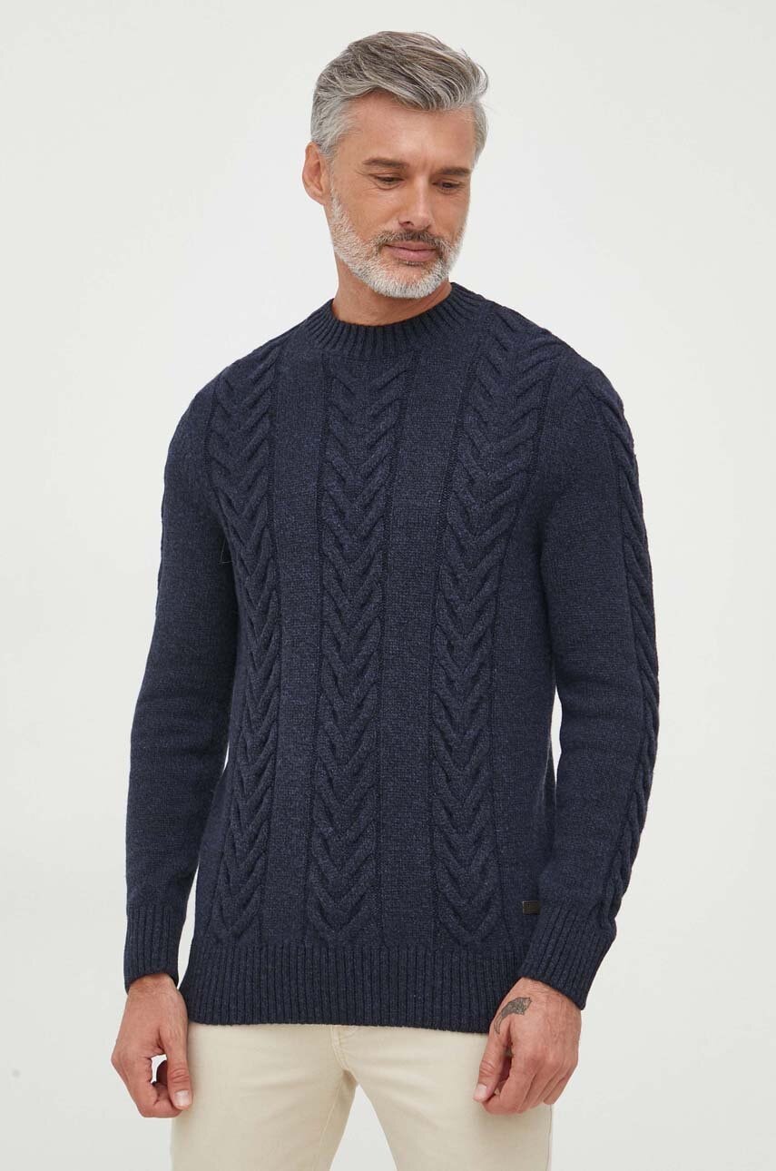 Sweater Barbour Barbour Cable Knit Sweater Mørkeblå | MKN1325, 0