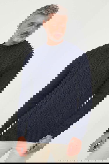Sweater Barbour Barbour Cable Knit Sweater Mørkeblå | MKN1325, 0