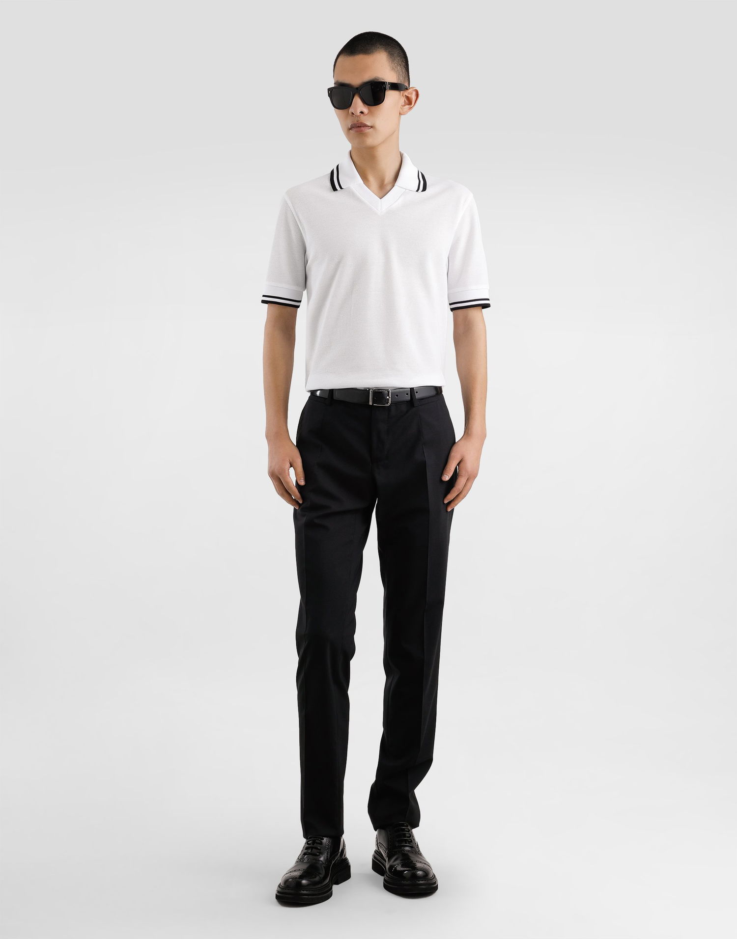 Polo skjorte Dolce & Gabbana Dolce & Gabbana Piqué Polo Shirt 52 Hvid | G8SX9THU7UTW0800, 1