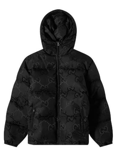 Puffer jakke Gucci GG Jaquard Down Jacket Sort | 698710-Z8A2S-1000