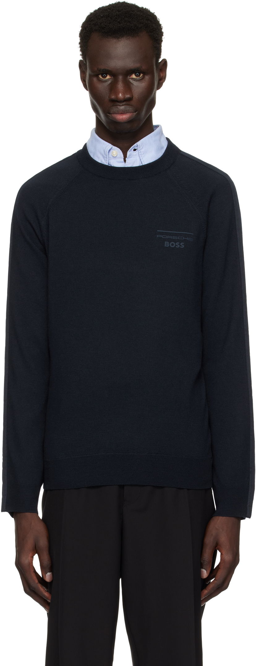 Sweater BOSS Porsche Edition Logo Sweater Mørkeblå | 50531197