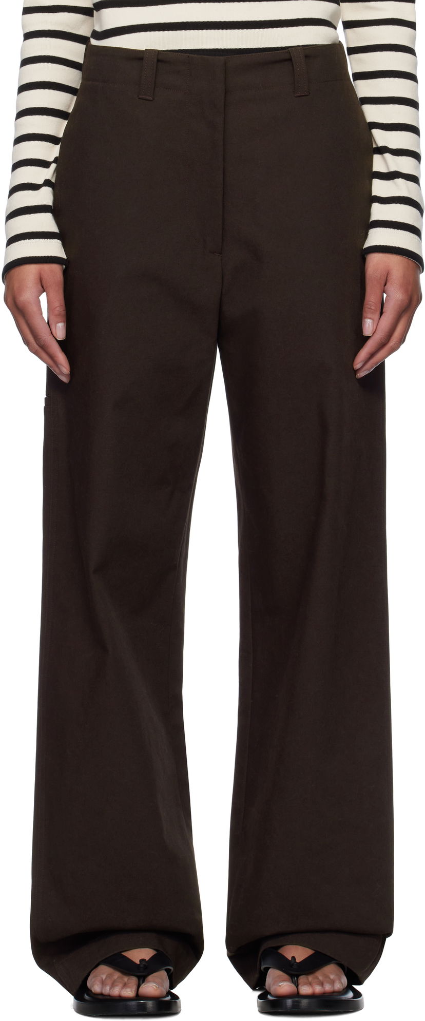 Bukser Jil Sander Jil Sander Straight-Leg Trousers Brun | J40KA0255_J45267