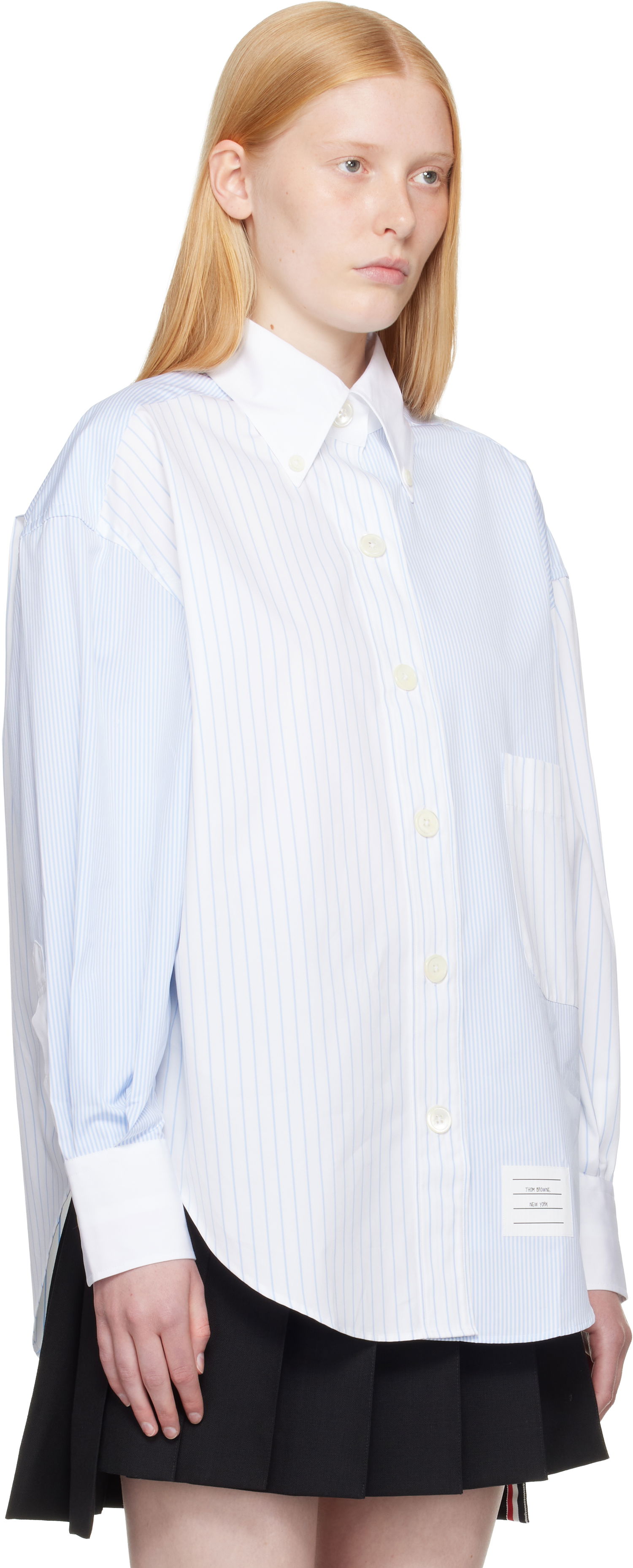 Skjorte Thom Browne Thom Browne Funmix Micro University Striped Shirt Blå | FLL079F-F0917, 1