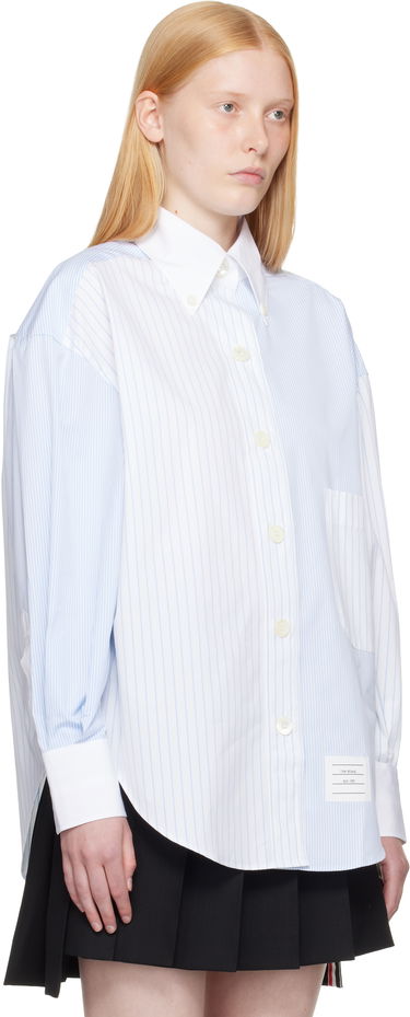 Skjorte Thom Browne Thom Browne Funmix Micro University Striped Shirt Blå | FLL079F-F0917, 1