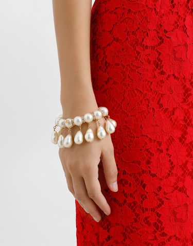 Armbånd Dolce & Gabbana Pearl And Crystal Embellished Bracelet With Logo Metalisk | WBR2Y2W1111W0111, 1