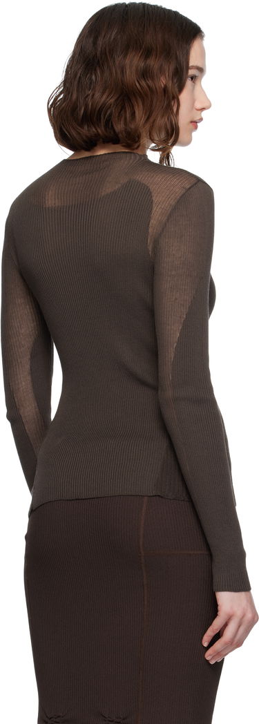 Sweater ROA Sheer Knit Sport Top Brun | RBWW042YA18, 2