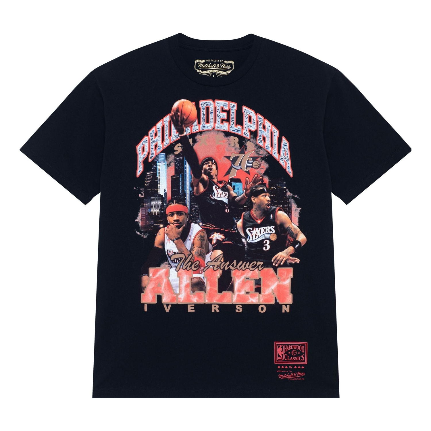 T-shirt Mitchell & Ness NBA Philadelphia 76ers 'Allen Iverson' T-Shirt Sort | SS23JYCHR-04-BLACK, 0