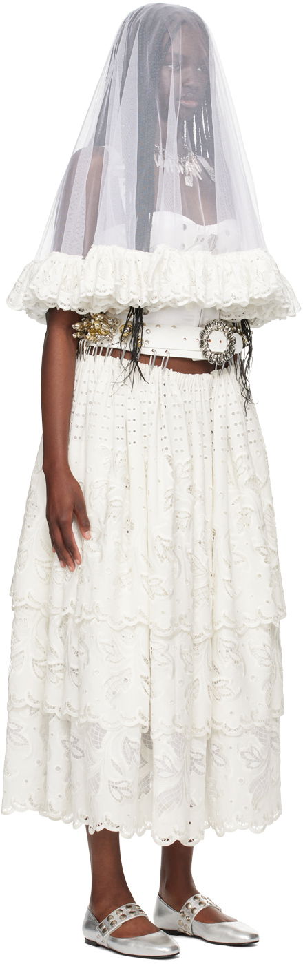 Kjole Chopova Lowena Chopova Lowena Beaded Carabiner Maxi Dress Hvid | W6326, 1
