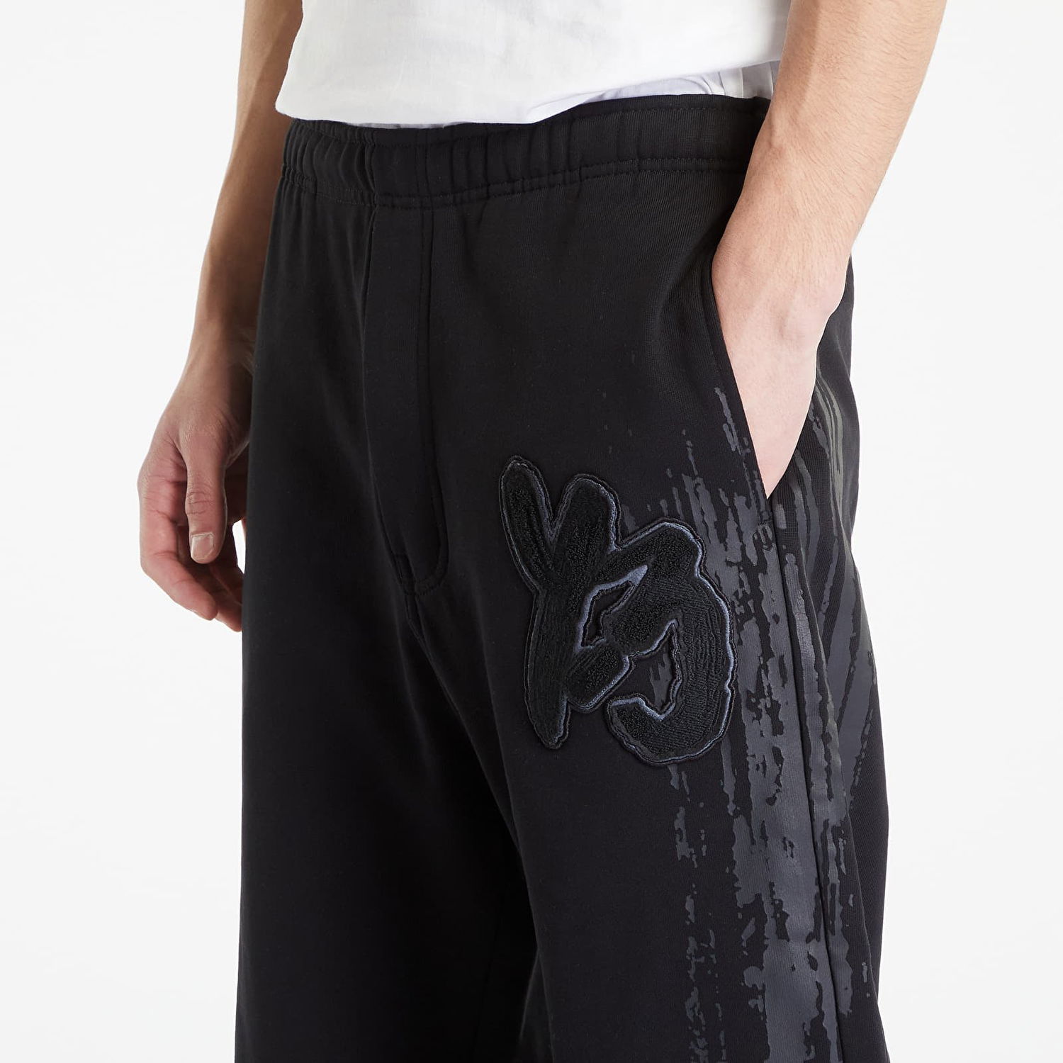 Cargo bukser Y-3 Graphic Logo French Terry Pants Sort | H44805, 1