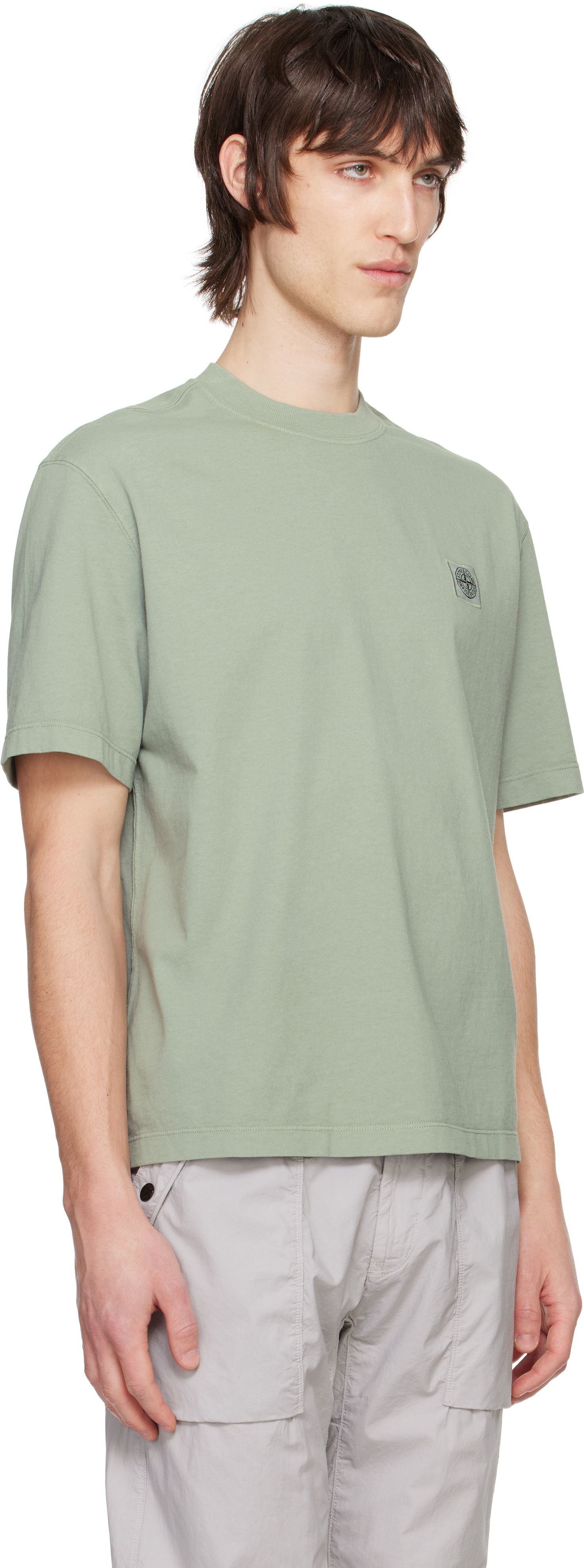 T-shirt Stone Island Stone Island Combed Organic Cotton Jersey T-Shirt Grøn | K1S15 2100034 S0115, 1