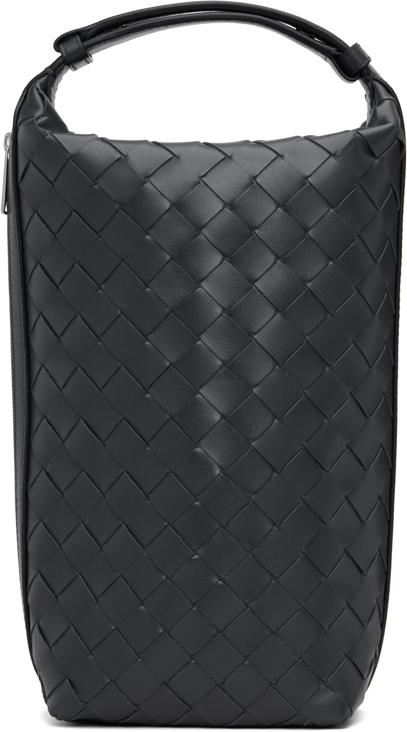 Tegnebog Bottega Veneta Bottega Veneta Intrecciato Vertical Wallace Leather Pouch Sort | 826765V2HL02077