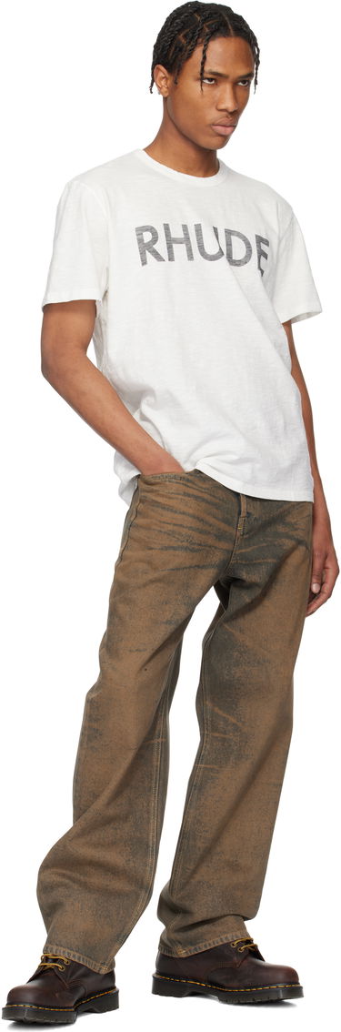 T-shirt Rhude Rhude Logo Slub T-Shirt Hvid | RHPS25TT24012, 3