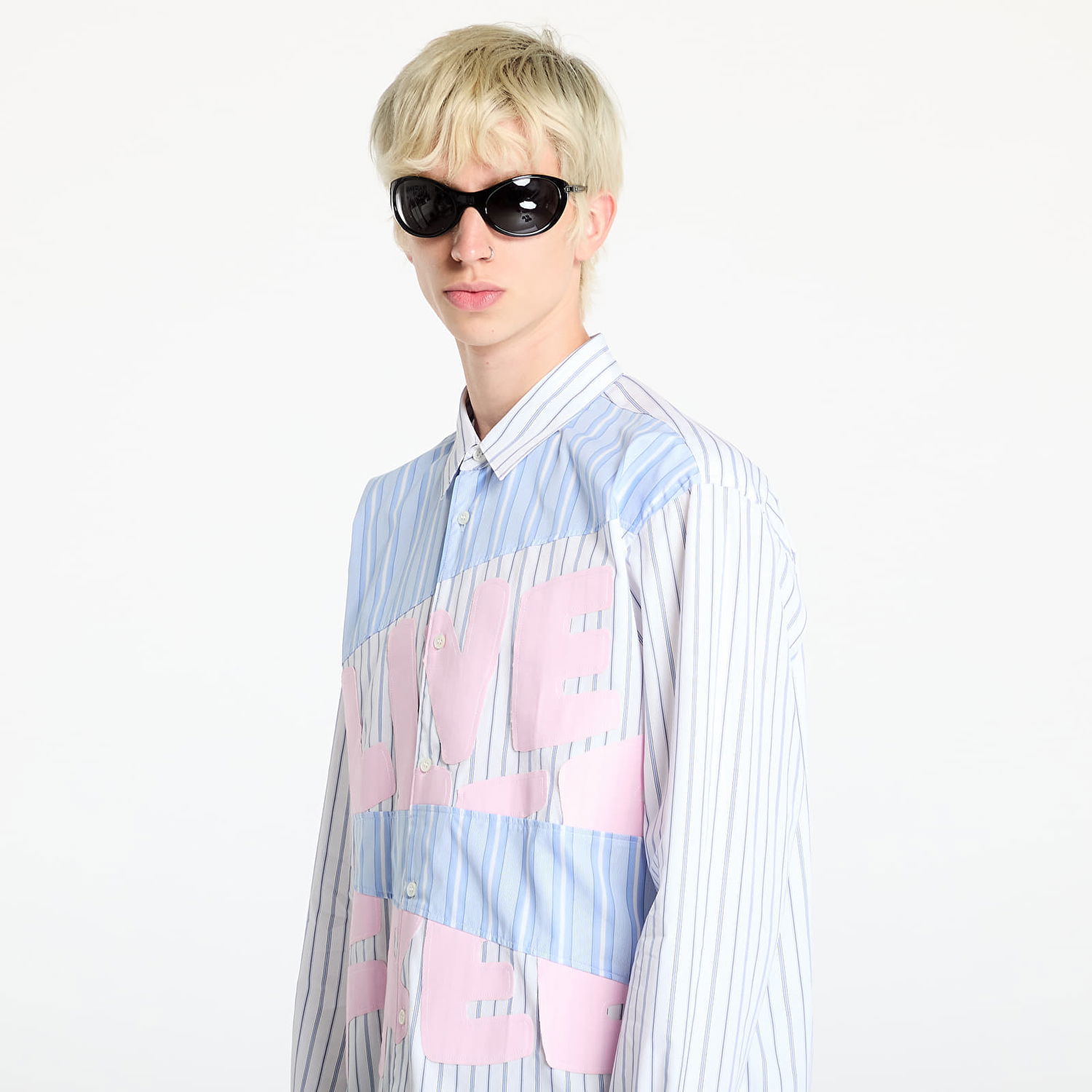 Skjorte Comme des Garçons SHIRT Woven Shirt White/ Mix Blå | FN-B026 White, 1