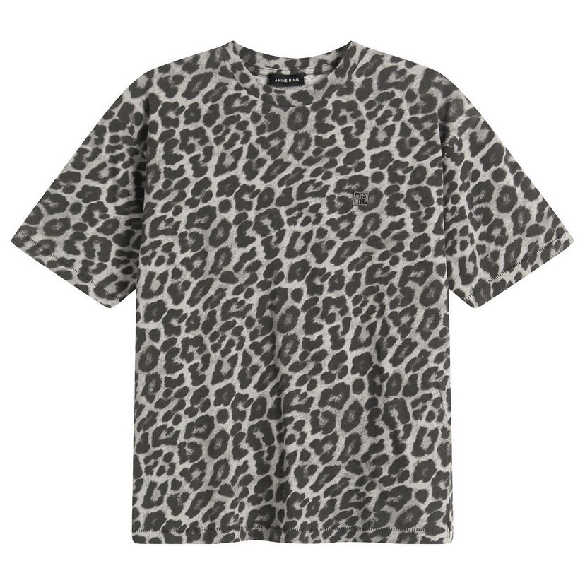 T-shirt Anine Bing Leopard Cohen T-Shirt Grå | A-08-11702-MTL98