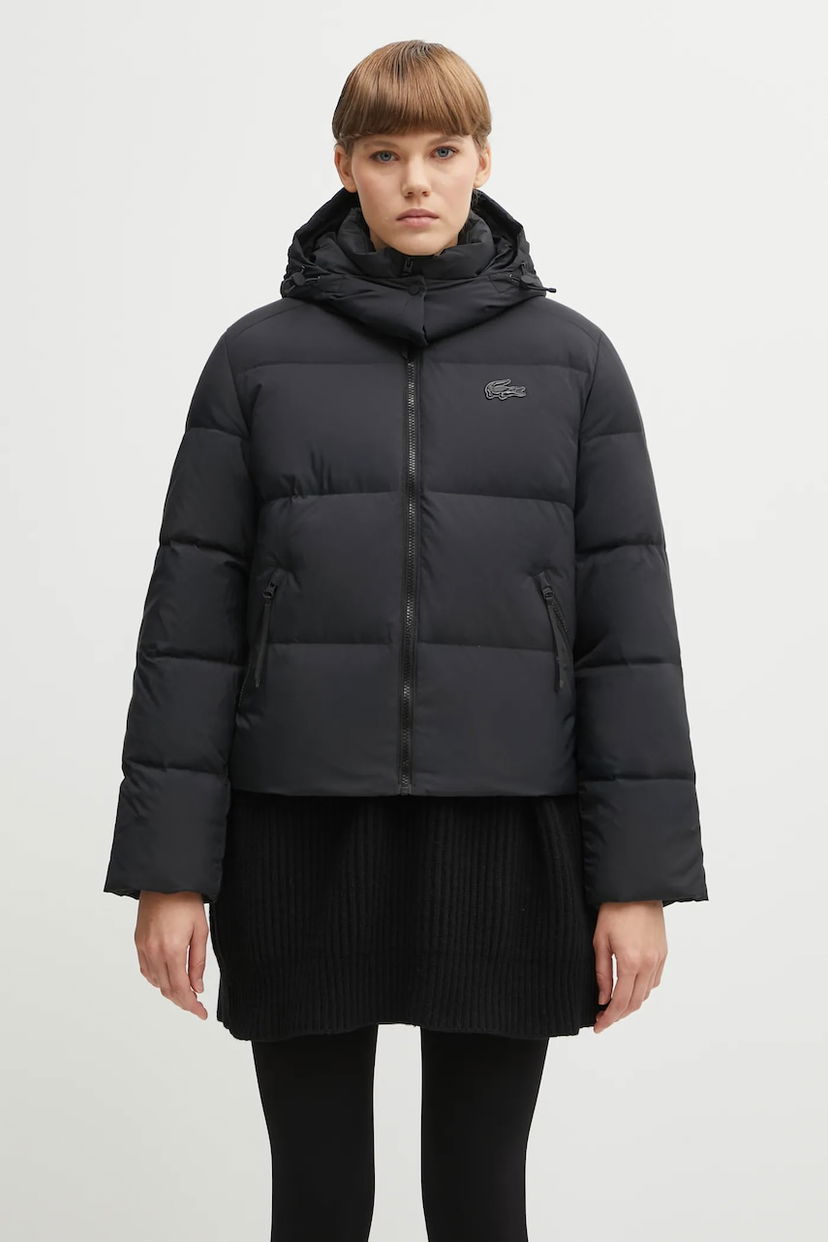 Puffer jakke Lacoste Hooded Puffer Jacket Sort | BF3262