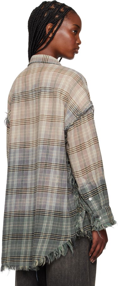 Skjorte R13 R13 Shredded Seam Drop Neck Plaid Shirt Flerfarvet | R13WR075-R458B, 2