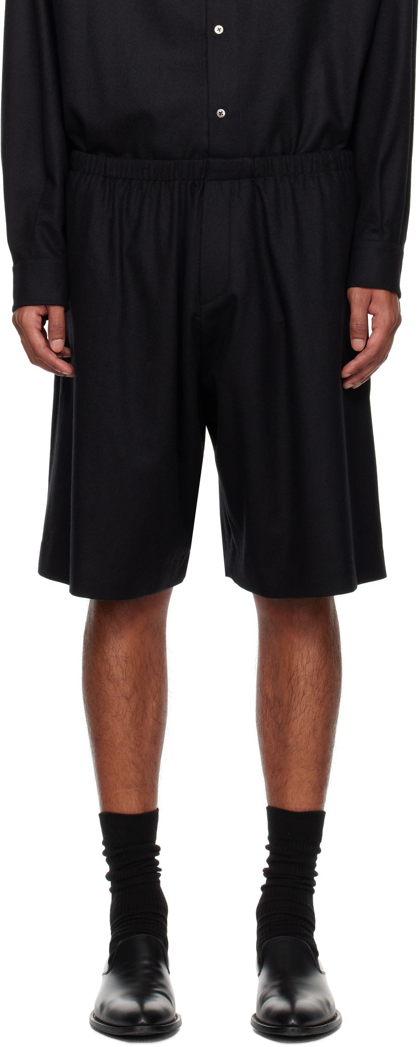 Shorts The Row Aimir Black Wool Shorts Sort | 779-W3301