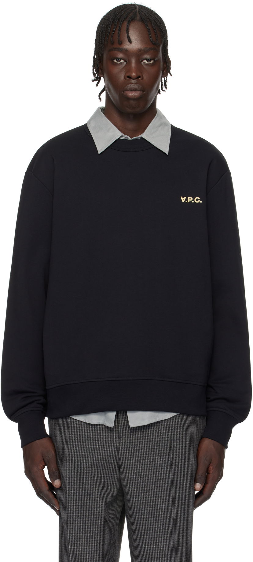Sweatshirt A.P.C. Boxy Sweatshirt with Logo Sort | COHGO-H27916
