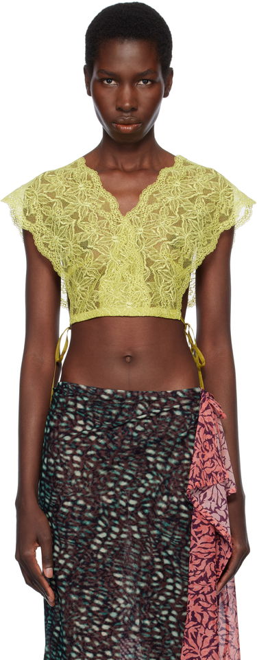Crop top Dries Van Noten Dries Van Noten Lace Crop Top Gul | 251-010755-1478, 0