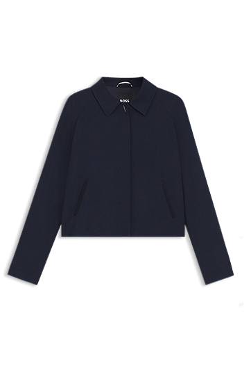 Jakke BOSS Crepe Blazer with Concealed Closure Mørkeblå | 50542011
