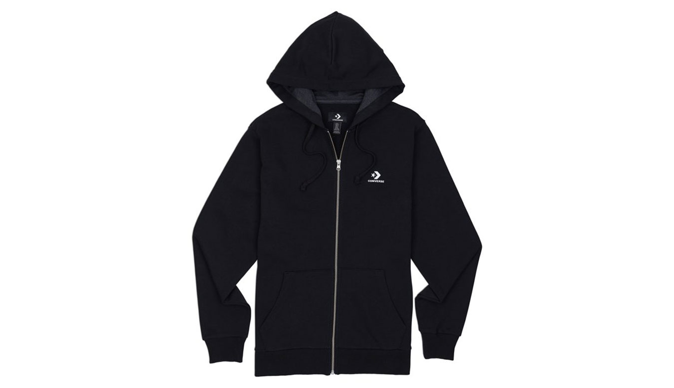 Sweatshirt Converse Embroidered Full-Zip Hoodie Sort | 10020341-A01, 0