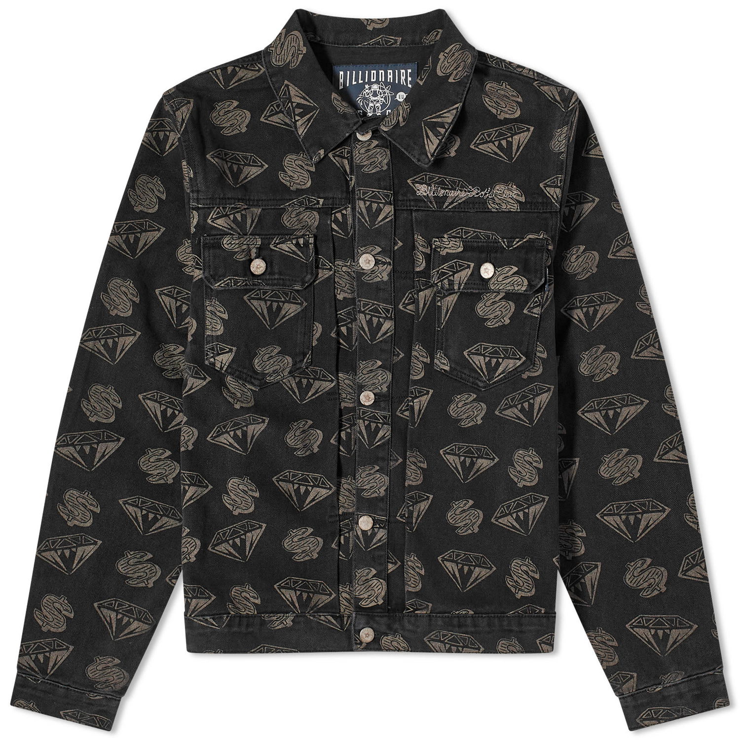 Jakke BILLIONAIRE BOYS CLUB Diamonds & Dollars Denim Jacket Sort | B23409-BLK, 0