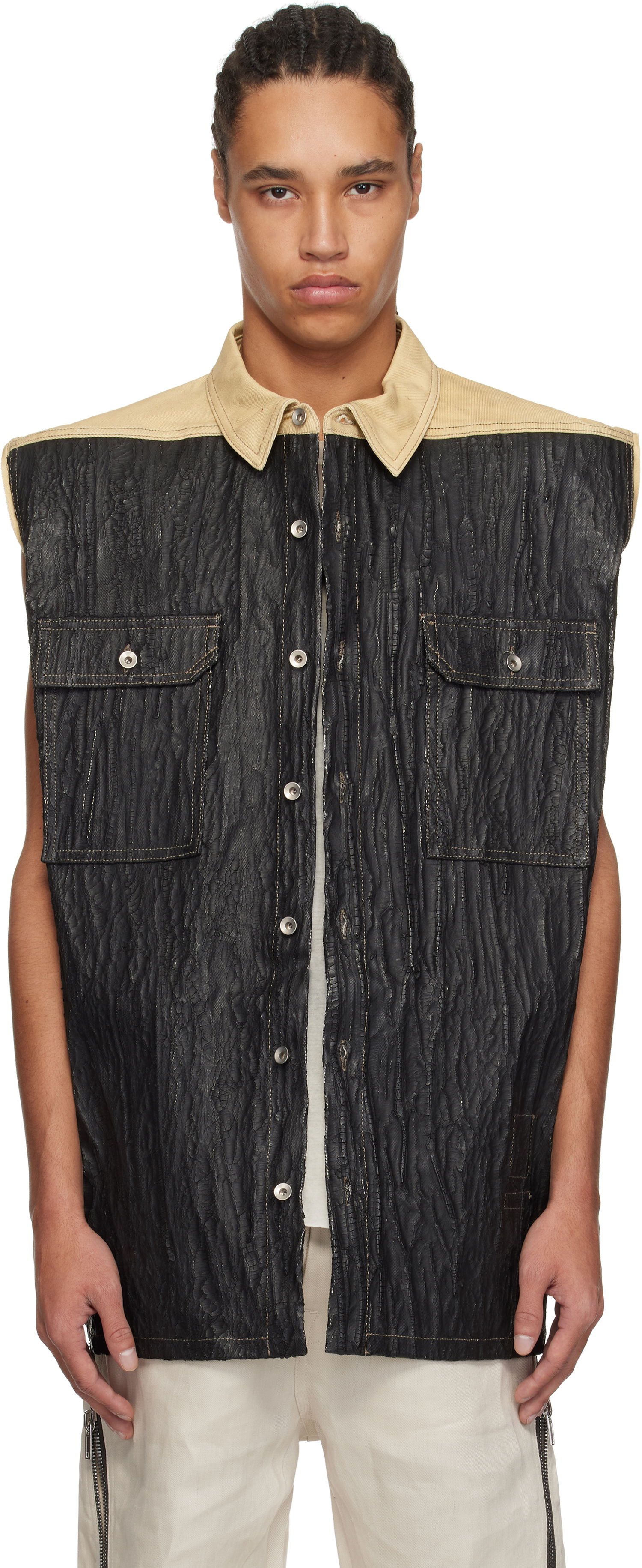 Vest Rick Owens Rick Owens DRKSHDW Hollywood Tommy Jumbo Denim Vest Sort | DU01E3764 DCFCR, 0