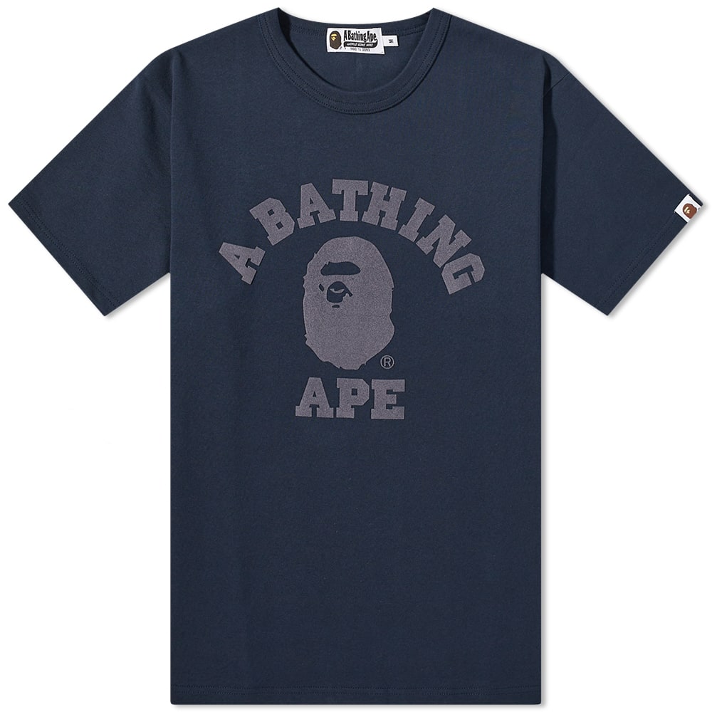 T-shirt BAPE A Bathing Ape College Heavy Weight Tee Mørkeblå | 001CSI801001M-NVY, 0