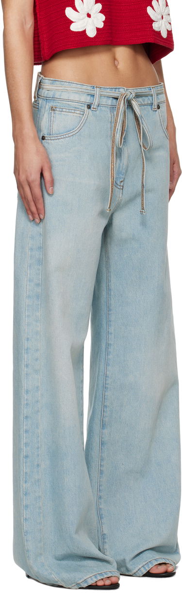 Jeans MSGM MSGM Wide-Leg Jeans Blå | 3841MDP234L 257275, 1