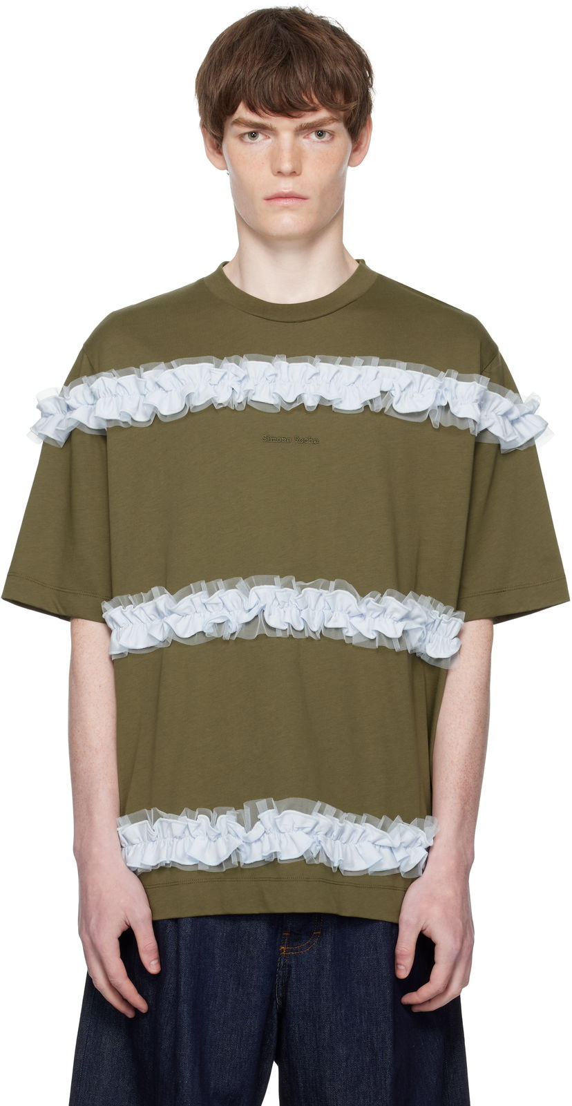 T-shirt Simone Rocha Simone Rocha Ruffle Frill T-Shirt Grøn | 5362 0553