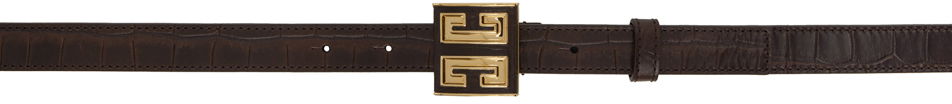 Bælter Givenchy Givenchy 4G Buckle Croc-Embossed Leather Belt Brun | BB407YB20U220, 0