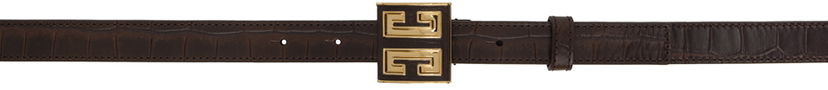 Bælter Givenchy Givenchy 4G Buckle Croc-Embossed Leather Belt Brun | BB407YB20U220