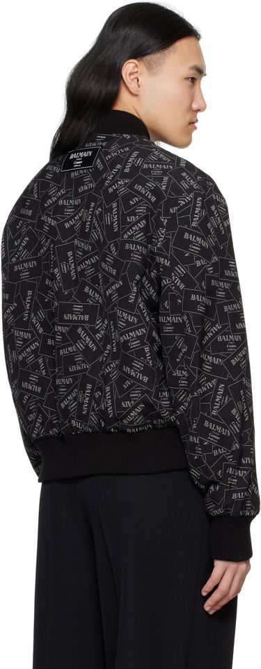 Bomberjakke Balmain Balmain Printed Label Bomber Jacket Sort | EH1TF955VH56, 2